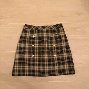 Playboy Plaid Double-Breasted Mini Skirt with Gold Buttons